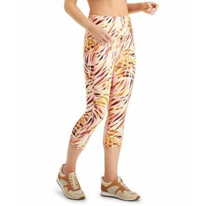 Ideology Women's Performance Printed Cropped Leggings Pink XS, MSRP $40 NWT